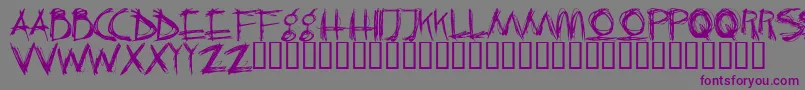 フォントCrazyKiller – 紫色のフォント、灰色の背景