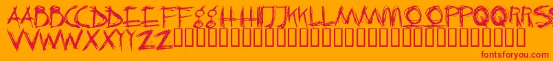 CrazyKiller Font – Red Fonts on Orange Background