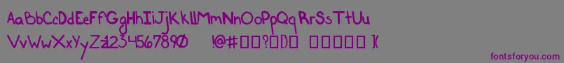 Czcionka HandbagRegular – fioletowe czcionki na szarym tle