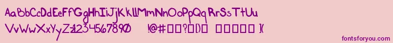 HandbagRegular Font – Purple Fonts on Pink Background