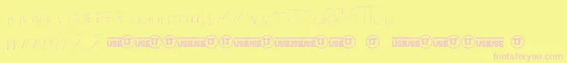 AdventureEiffel-Schriftart – Rosa Schriften auf gelbem Hintergrund