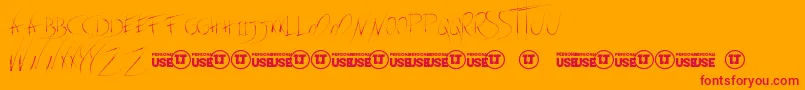 AdventureEiffel Font – Red Fonts on Orange Background