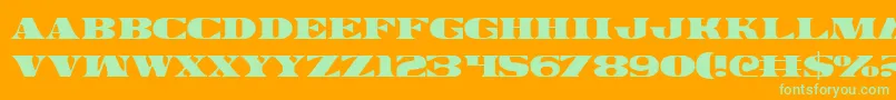 Legalv2 Font – Green Fonts on Orange Background