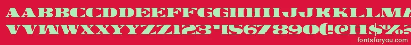 Legalv2 Font – Green Fonts on Red Background