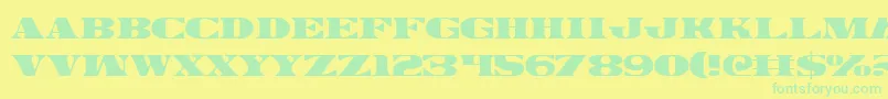 Legalv2-fontti – vihreät fontit keltaisella taustalla