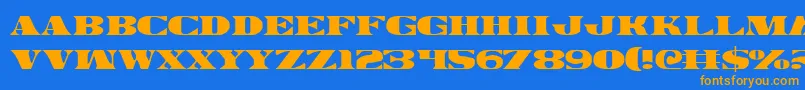 Legalv2 Font – Orange Fonts on Blue Background