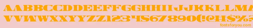 Fonte Legalv2 – fontes laranjas em um fundo rosa