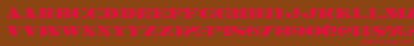 フォントLegalv2 – 赤い文字が茶色の背景にあります。