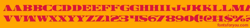 フォントLegalv2 – オレンジの背景に赤い文字