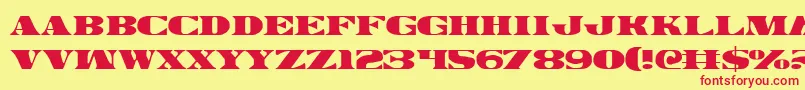 フォントLegalv2 – 赤い文字の黄色い背景