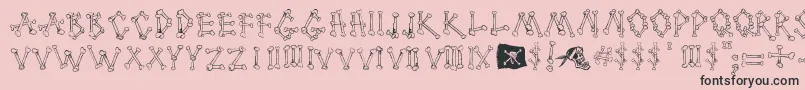 CartoonBones-Schriftart – Schwarze Schriften auf rosa Hintergrund