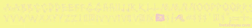 CartoonBones Font – Pink Fonts on Yellow Background