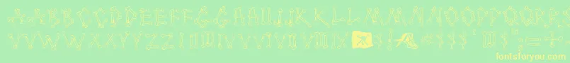 CartoonBones Font – Yellow Fonts on Green Background