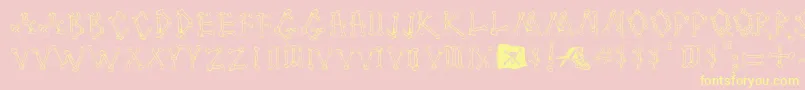 CartoonBones Font – Yellow Fonts on Pink Background