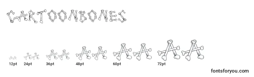 Размеры шрифта CartoonBones
