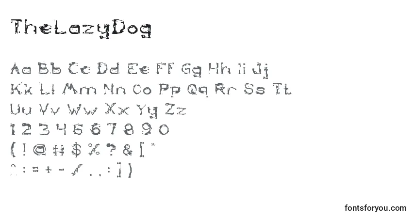 A fonte TheLazyDog (65006) – alfabeto, números, caracteres especiais