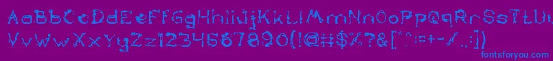 TheLazyDog-Schriftart – Blaue Schriften auf violettem Hintergrund