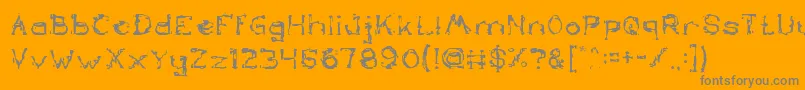 TheLazyDog-Schriftart – Graue Schriften auf orangefarbenem Hintergrund