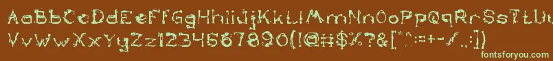 Lisätietoja TheLazyDog-fontista TheLazyDog-fontti – vihreät fontit ruskealla taustalla