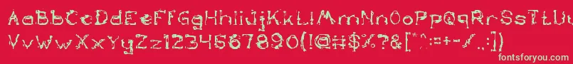 Czcionka TheLazyDog – zielone czcionki na czerwonym tle