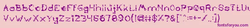 Weitere Informationen zur TheLazyDog-Schriftart TheLazyDog-Schriftart – Violette Schriften auf rosa Hintergrund