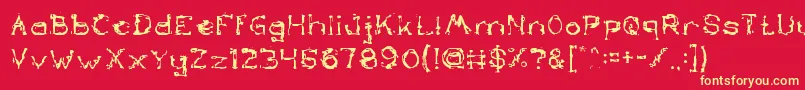 フォントTheLazyDog – 黄色の文字、赤い背景