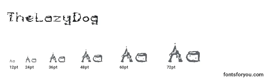 Größen der Schriftart TheLazyDog (65006)