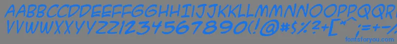 フォントAcmesai – 灰色の背景に青い文字