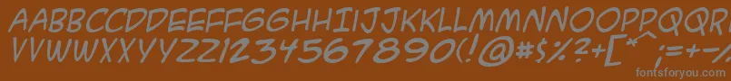 フォントAcmesai – 茶色の背景に灰色の文字