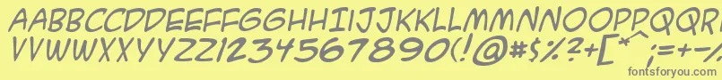 Acmesai-Schriftart – Graue Schriften auf gelbem Hintergrund