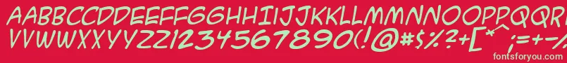 Acmesai Font – Green Fonts on Red Background