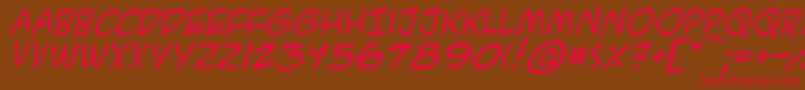Acmesai-Schriftart – Rote Schriften auf braunem Hintergrund
