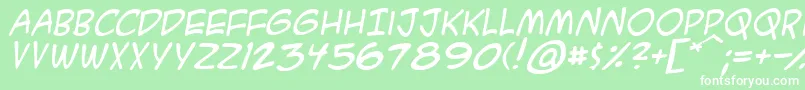 フォントAcmesai – 緑の背景に白い文字