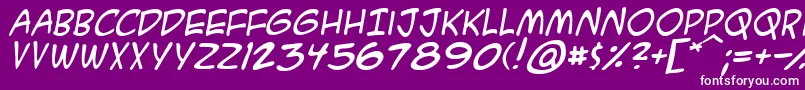 フォントAcmesai – 紫の背景に白い文字