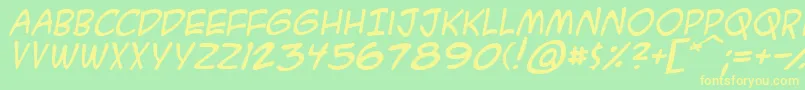 Acmesai Font – Yellow Fonts on Green Background