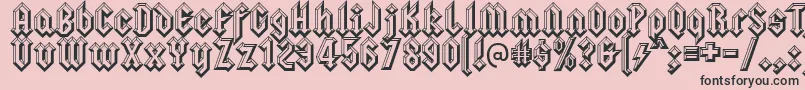Squealerembossed-fontti – mustat fontit vaaleanpunaisella taustalla