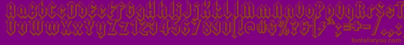 Squealerembossed-Schriftart – Braune Schriften auf violettem Hintergrund