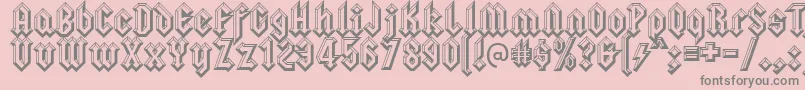 Squealerembossed Font – Gray Fonts on Pink Background