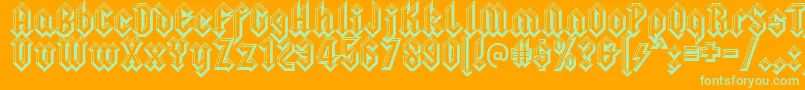 Squealerembossed Font – Green Fonts on Orange Background