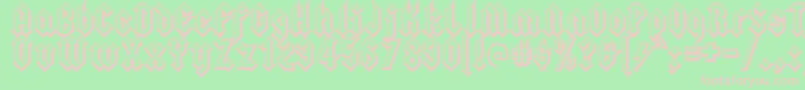 フォントSquealerembossed – 緑の背景にピンクのフォント