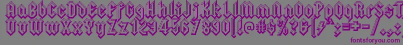 Squealerembossed-Schriftart – Violette Schriften auf grauem Hintergrund
