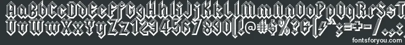 Squealerembossed-fontti – valkoiset fontit mustalla taustalla