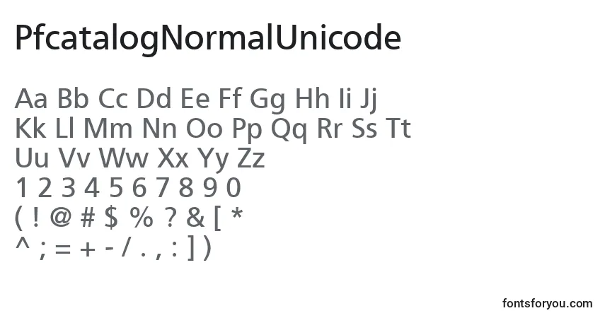 A fonte PfcatalogNormalUnicode – alfabeto, números, caracteres especiais