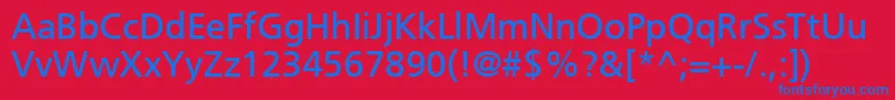 PfcatalogNormalUnicodeフォントについての詳細 フォントPfcatalogNormalUnicode – 赤い背景に青い文字