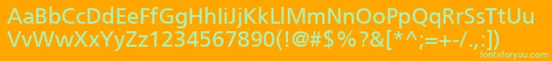 Weitere Informationen zur PfcatalogNormalUnicode-Schriftart PfcatalogNormalUnicode-Schriftart – Grüne Schriften auf orangefarbenem Hintergrund
