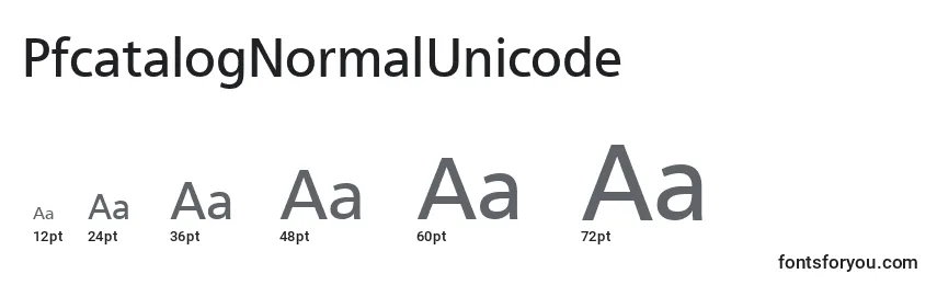 Размеры шрифта PfcatalogNormalUnicode