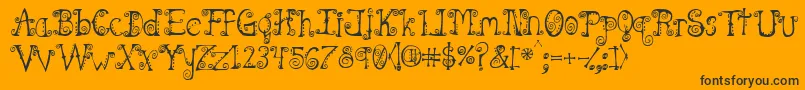 Czcionka Spahrty – czarne czcionki na pomarańczowym tle