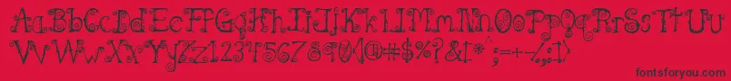 Spahrty Font – Black Fonts on Red Background