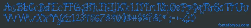 Spahrty Font – Blue Fonts on Black Background