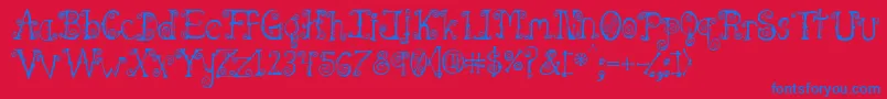 Spahrty Font – Blue Fonts on Red Background